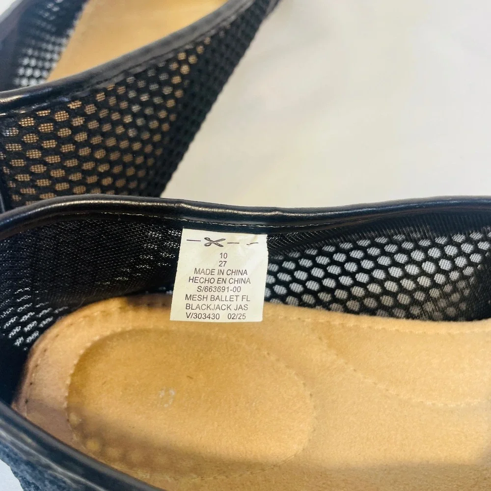 Old Navy‎ Mesh Ballet Flats Mary Jane Women's 10 Blackjack Black Buckle Strap